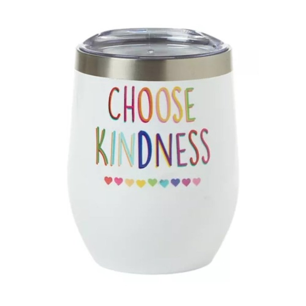 Pride Choose Kindness Stainless Steel Insulated 11 Ounce Stemless Wine Tumbler